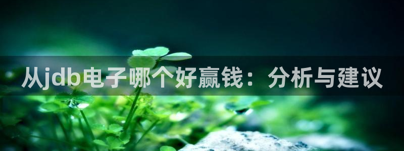聚彩体育平台注册：从jdb电子哪个好赢钱：分析与建议